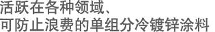 活跃在各种领域、可防止浪费的单组分冷镀锌涂料