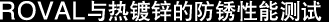 ROVAL与热镀锌的防锈性能测试